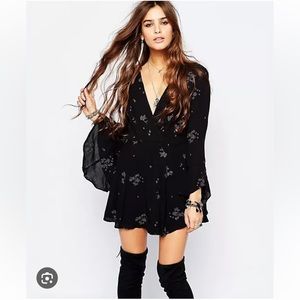 Free people jasmine embroidered floral mini dress